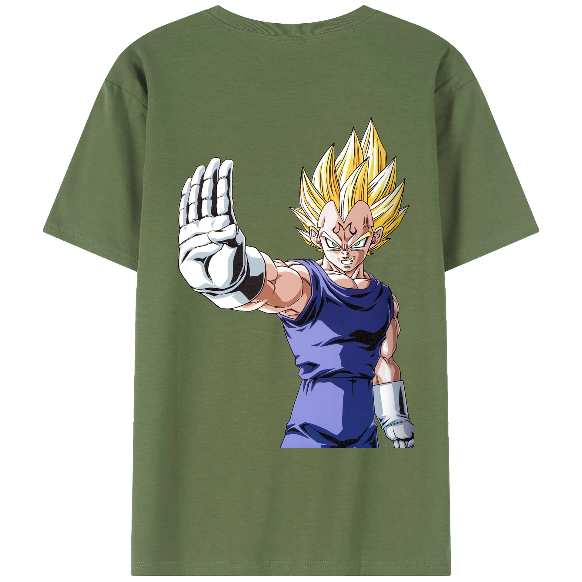 （画像用） ドラゴンボール ベジータ四世（Bejīta Yonsei）DRAGON BALL Vegeta IV 綿100％ メンズ半袖Tシャツ（バックプリント） 通気性
